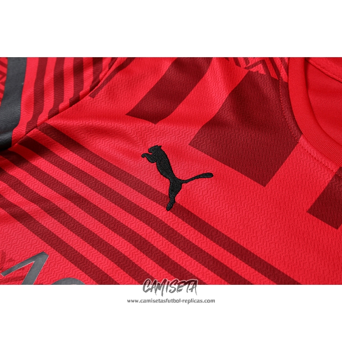 Chandal del AC Milan 2022-2023 Manga Corta Rojo - Pantalon Corto
